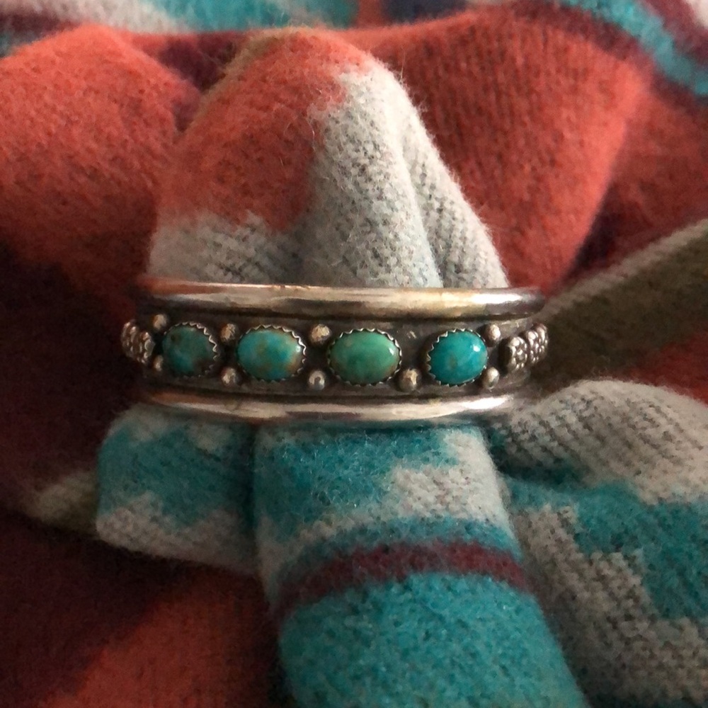 Chatfield custom turquoise and sterling silver cuff